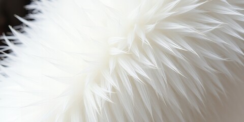 Fototapeta premium Luxurious White Faux Fur Texture Soft Fluffy Shaggy Textile Background