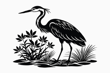 black Heron collection silhouette vector E.eps