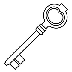 Key vector silhouette on white background