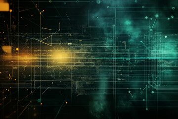 Fototapeta premium Technical financial graph on technology abstract background