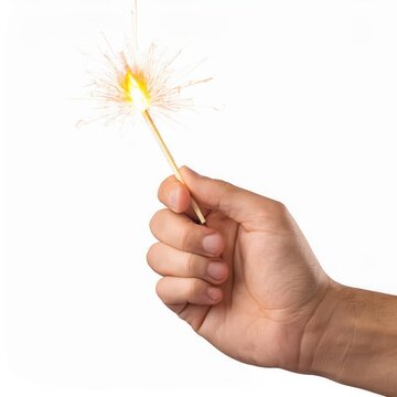 A hand holding a sparker, celebrating special moments with light.