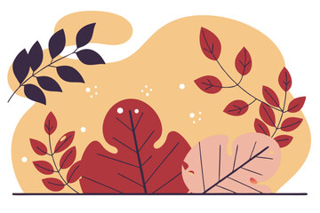 Tropical Leaves illustration vector on white background
