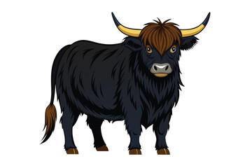 Black highland cow H.eps