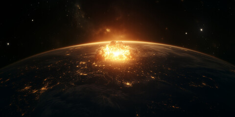 Cosmic Catastrophe The Final Surge of a Nuclear Planet Explosion 