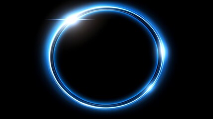 Obraz premium Glowing Blue Circular Light Frame Abstract Design