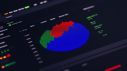 Colorful Data Visualization on Digital Dashboard with Graphs and Charts