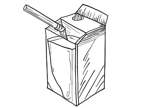 recommend clip art: milk carton outline with glass beside it