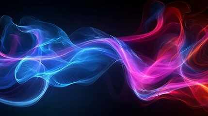 Obraz premium Abstract colorful smoke wave design, background for technology, website, or presentation.