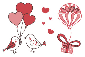 birds and hearts happy valentine day