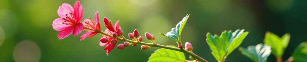 Fototapeta premium Flowering stem with axillary panicle and terminal raceme, Sphaeralcea Ambigua, deciduous