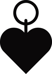 Heart-Shaped Keychain Silhouette vector Ai Generated