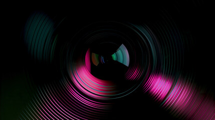 close up of photo camera lens overlay effect on black background	