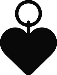Heart-Shaped Keychain Silhouette vector Ai Generated