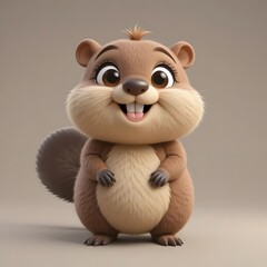 Fototapeta premium Adorable 3D Animal Character with Vibrant Colors and Playful Expression for Creative Projects. Generative AI