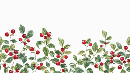 Fototapeta premium Elegant Horizontal Backdrop Decorated with Fresh Lingonberries on Hand