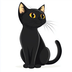 A black cat paw print clip art, vector style, simple design