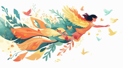 Dream to Fly - Abstract Mixed Media Vector Design