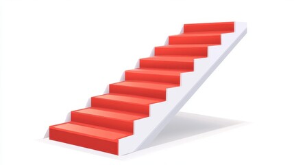 Vibrant Red Staircase: A Bold and Striking Design Element