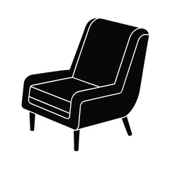 black leather armchair isolated