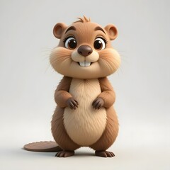 Fototapeta premium Adorable 3D Animal Character with Vibrant Colors and Playful Expression for Creative Projects. Generative AI
