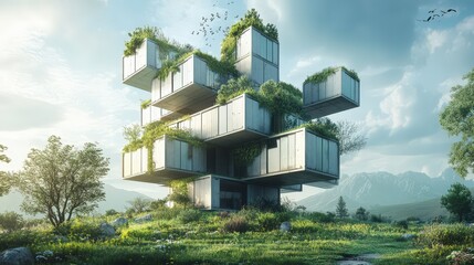 Futuristic Green Habitat Modular Building Design