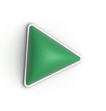 Multicolored inflated figures with no background for text. Inflated triangle. Play button. A convex shape. Element.