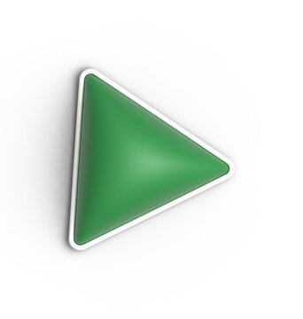 Multicolored inflated figures with no background for text. Inflated triangle. Play button. A convex shape. Element.