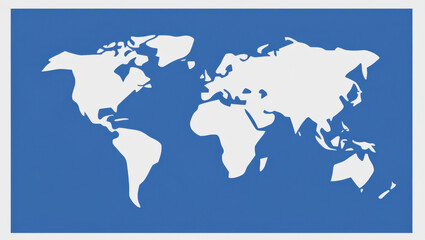 Obraz premium Silhouetted Continents: A Clean World Map.
