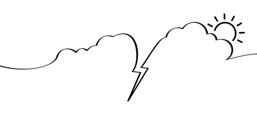 Thunderstorms. Winter, summer, temperature. All seasons weather icon, hot or cold sign. Sun, storm, snowflake and cloud with rain and moon icon. Weather forecast icon