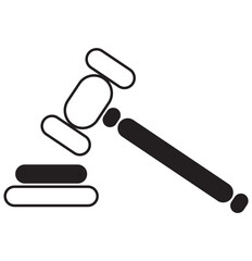 Gavel Hammer icon style trendy stylist Judge line.