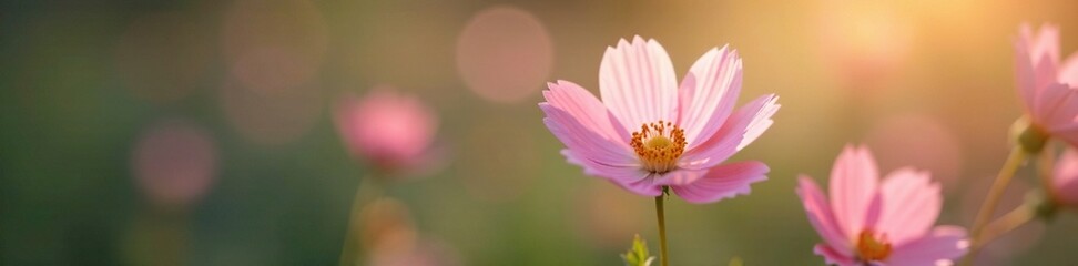 Fototapeta premium Soft pink flower swaying gently in the breeze, breeze, flowers, peaceful