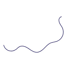 Continuous one line drawing of needle with thread icon in silhouette on a white background. Linear stylized.