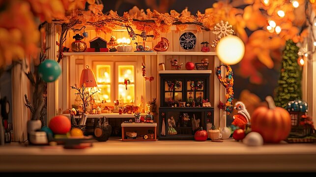 Enchanted Autumn Cottage: A Miniature Fall Wonderland