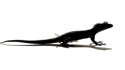 Fototapeta premium crawling lizard silhouette with long tail