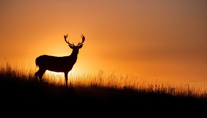 Naklejka premium deer in sunset