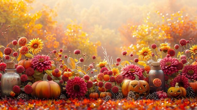 Autumn event invitations, festive card ideas, and seasonal menus: enchanting halloween and thanksgiving themes in warm watercolor hues 