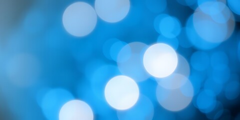 Abstract Blue Bokeh Background Soft Bright Circular Lights Defocused