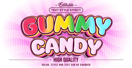 Editable text style effect - Gummy Candy text style theme.