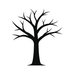 tree silhouette isolated on white