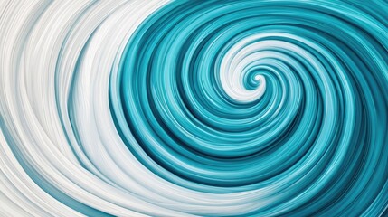 Waves abstract background concept. Abstract swirl pattern in teal and white, representing movement and fluidity.