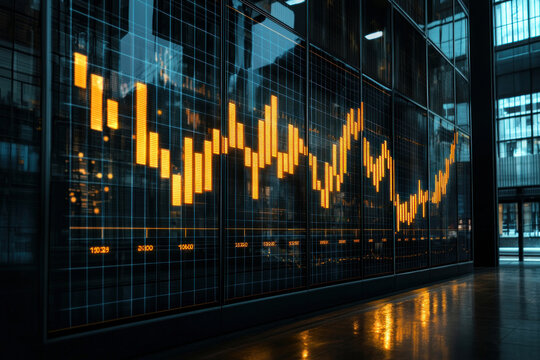 Dynamic stock market graph illustrating financial trends and performance.