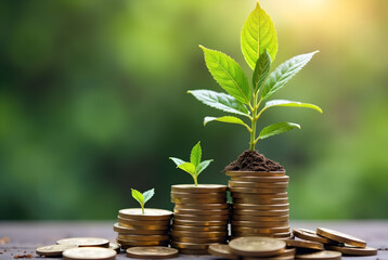 The concept of saving money and making wise investments in finance.