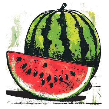 green striped watermelon slice fruit clip art preview