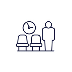 Waiting room, area line icon