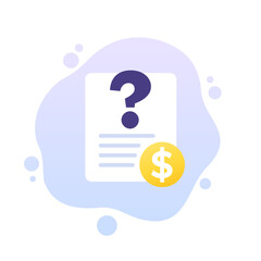 hidden costs icon, unknown expenses vector