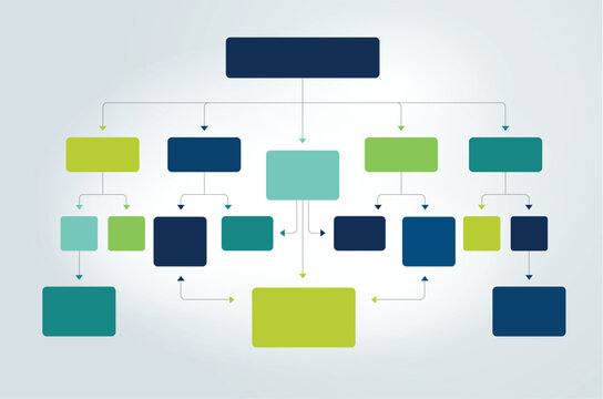 Infographics flowchart. Colored shadows scheme.
