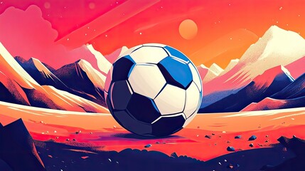 Naklejka premium Soccer ball, clean and simple illustration