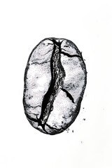 Naklejka premium roasted coffee bean outline with crack line