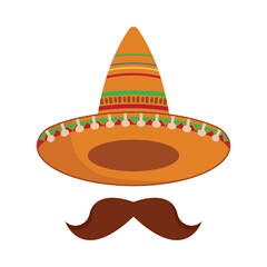 Sombrero hat icon logo flat design vector