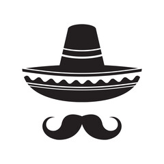 Sombrero hat icon logo flat design vector